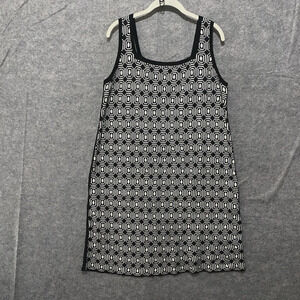 Neve Wool Blend Tank Dress Womens‎ Sz S Black Geometric